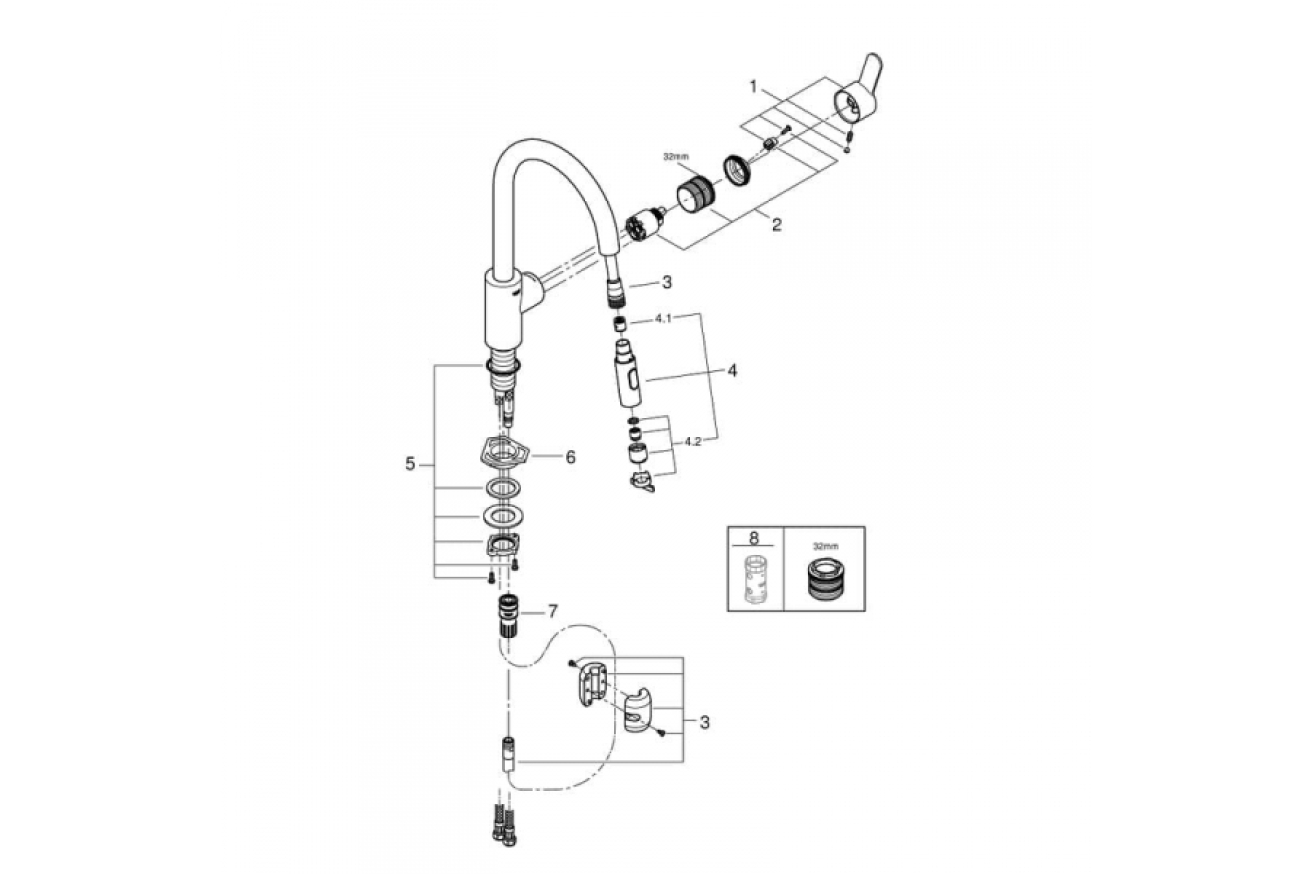 Смеситель для кухни GROHE Eurostyle Cosmopolitan, хром (31482003)