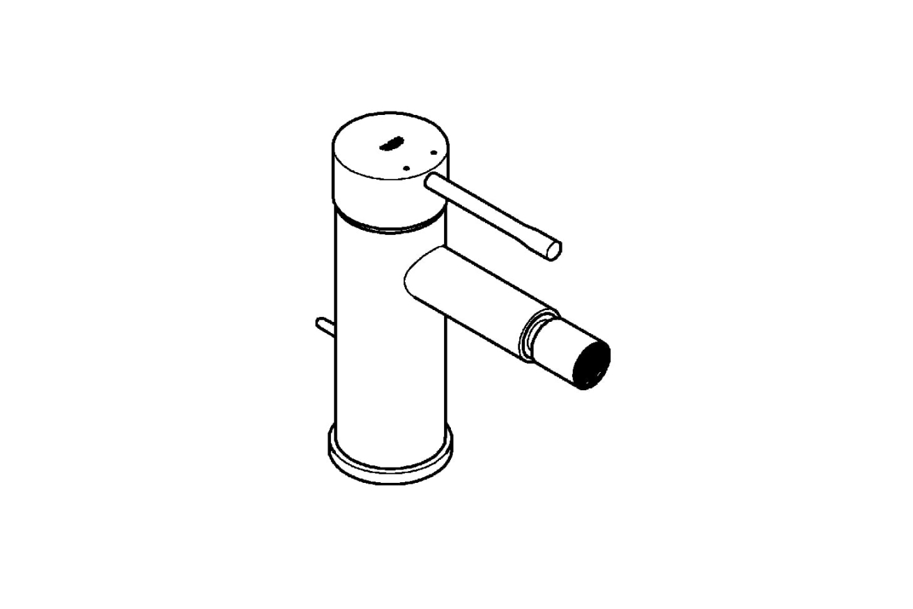Смеситель для биде GROHE Essence с донным клапаном, суперсталь (24178DC1)