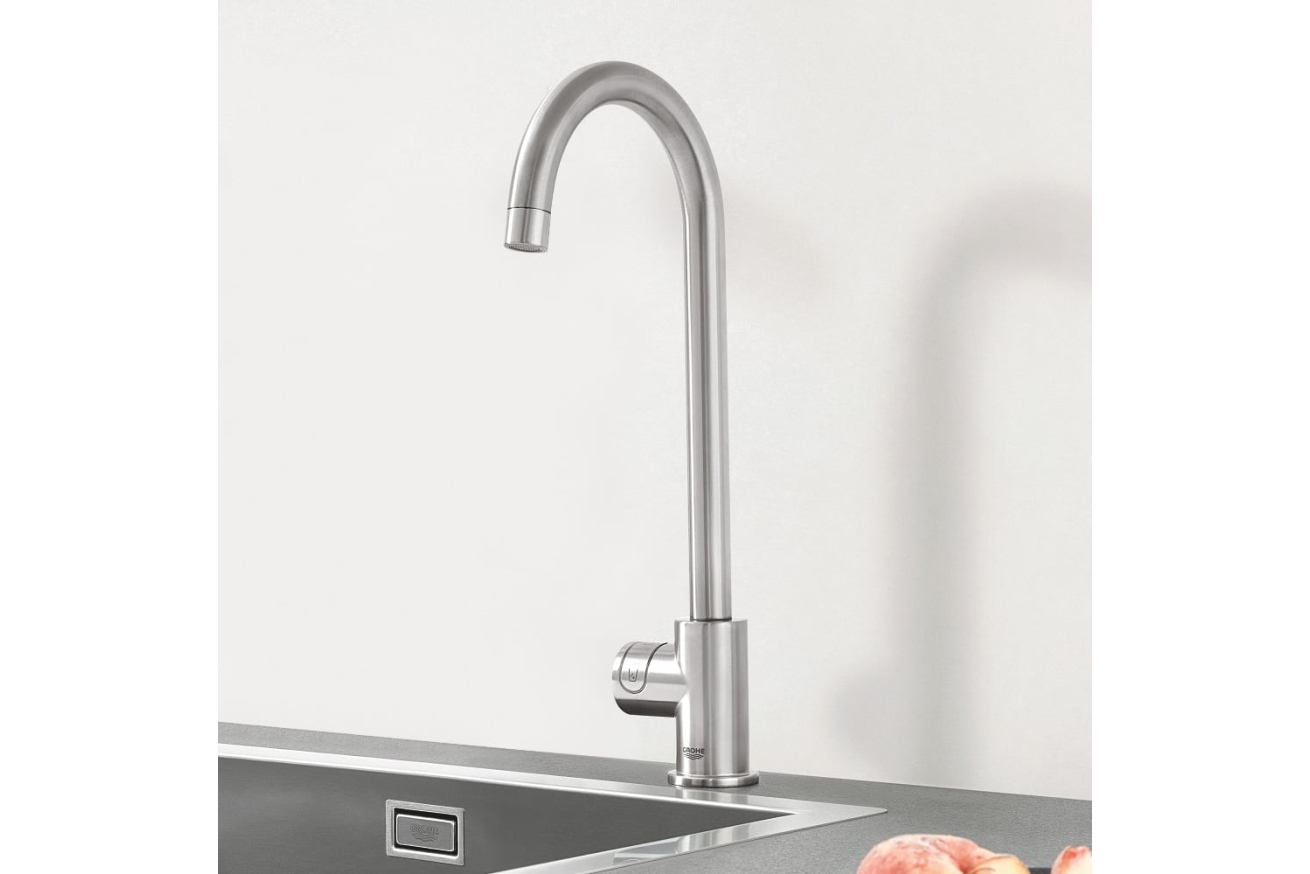 Кран для кухонной мойки GROHE Blue Professional Mono с функцией фильтрации, с системой охлаждения и газирования воды, Wi-Fi, хром (31302002)