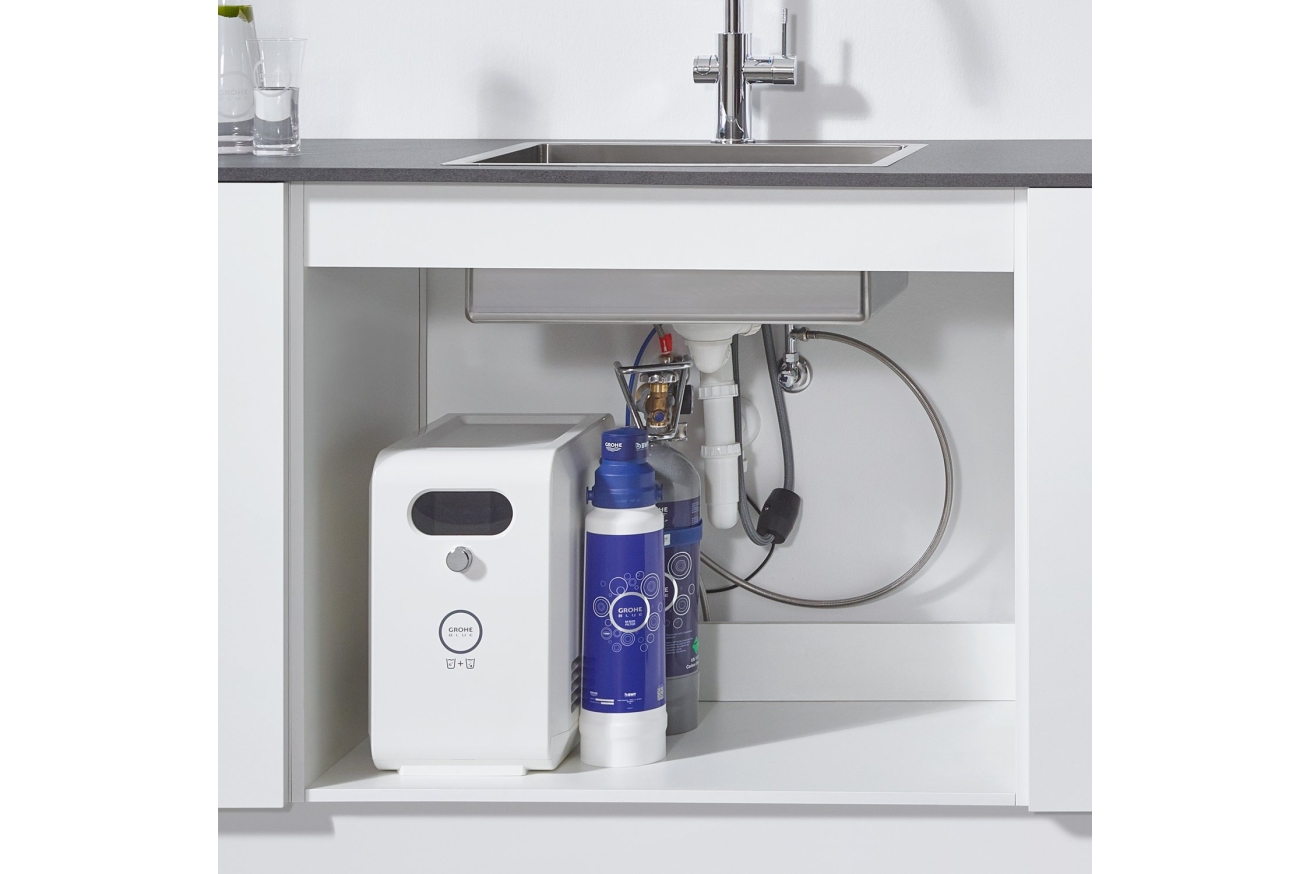 Кран для кухонной мойки GROHE Blue Professional Mono с функцией фильтрации, с системой охлаждения и газирования воды, Wi-Fi, хром (31302002)