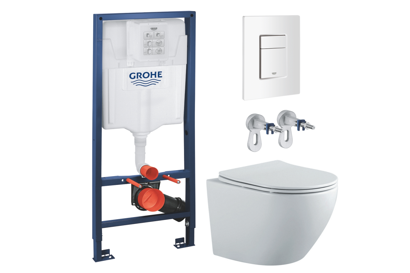 Комплект инсталляции GROHE Rapid SL 38772SH0 с унитазом Aquatek ЕВРОПА AQ1901-MW и сиденьем с микролифтом (NW0253)