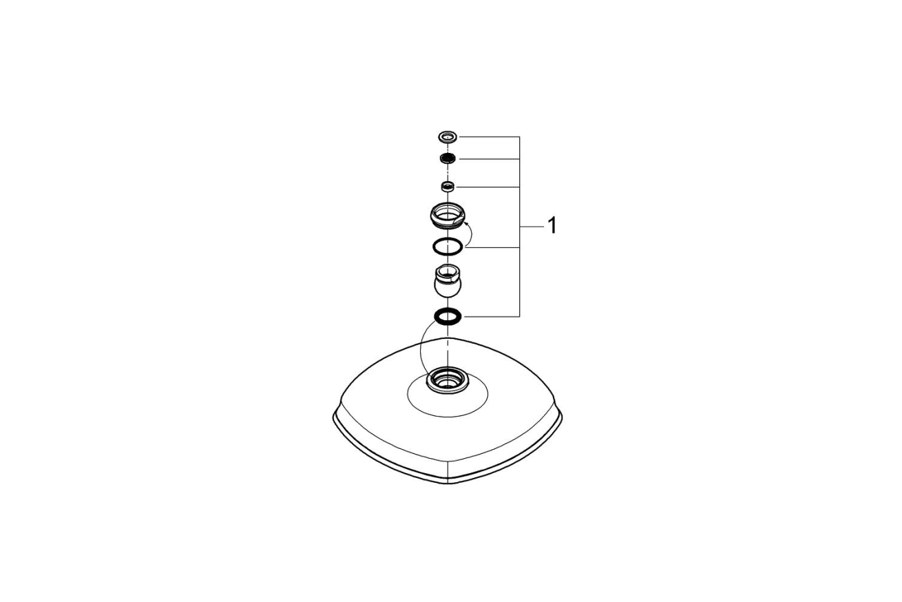 Верхний душ GROHE Rainshower Grandera 210, 1 режим, хром (26473000)