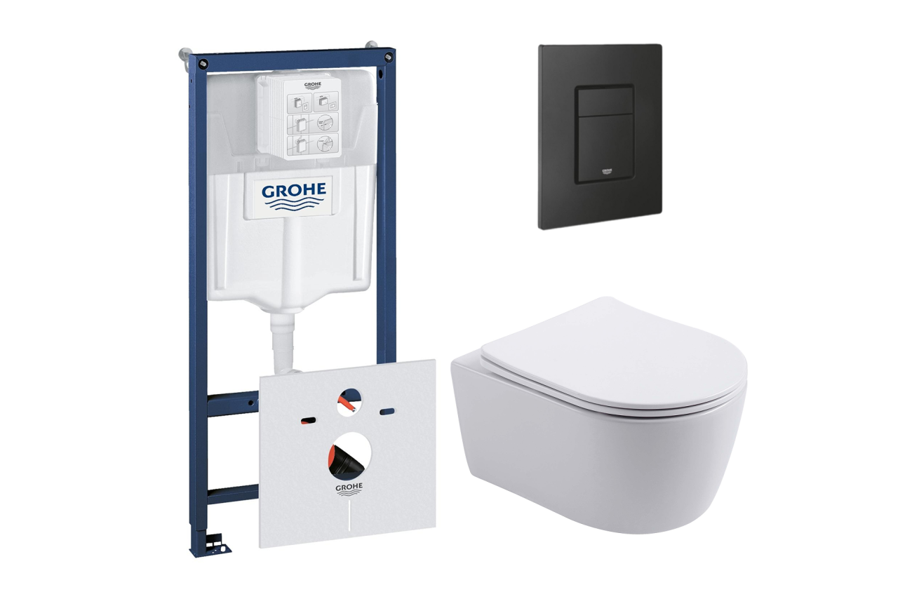 Комплект инсталляции GROHE 38811KF0 с унитазом Aquatek ЕВРОПА New и сиденьем с микролифтом (NW0192)