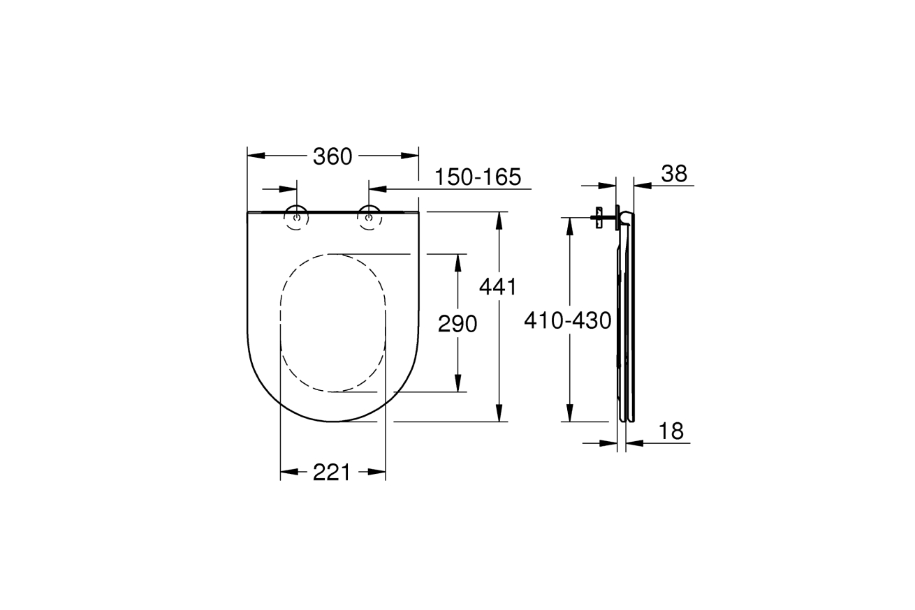 Сиденье для унитаза GROHE Bau Ceramic, с микролифтом, альпин-белый (39913000)