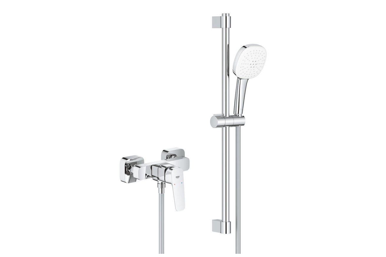 Смеситель для душа с душевым гарнитуром GROHE Cubeo, хром (1018250000)