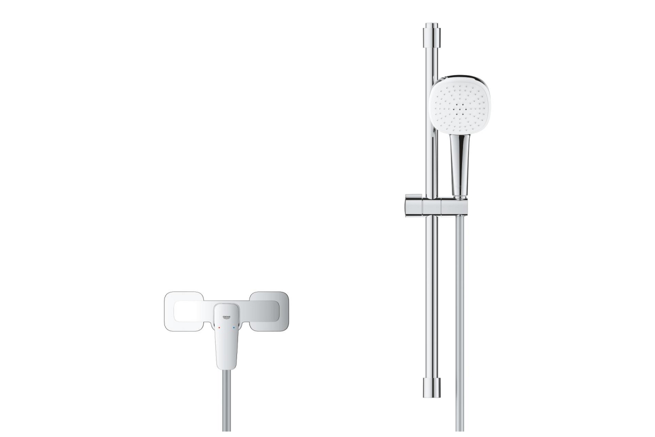 Смеситель для душа с душевым гарнитуром GROHE Cubeo, хром (1018250000)
