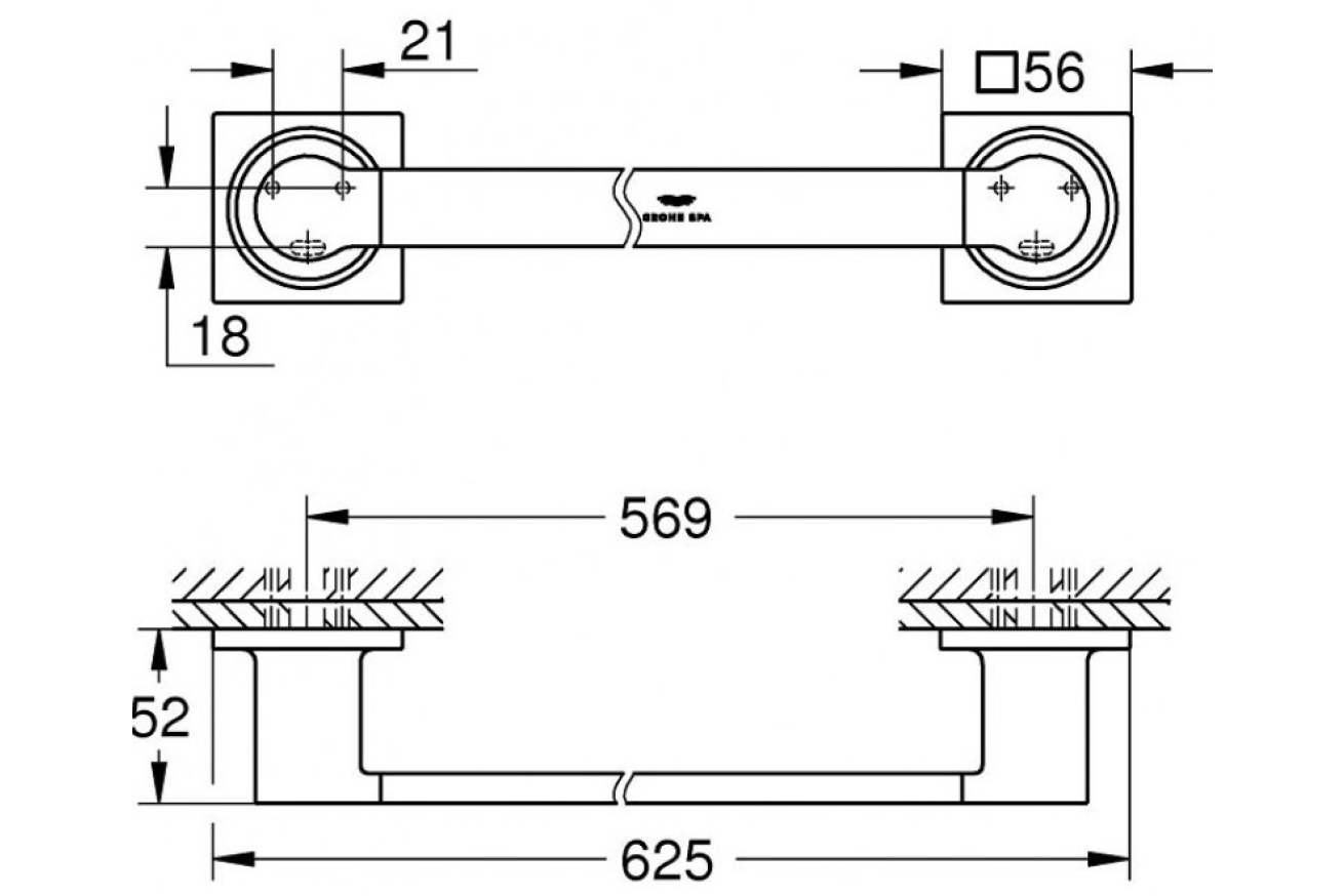 Держатель банного полотенца, GROHE Allure, 600 мм (40341001)