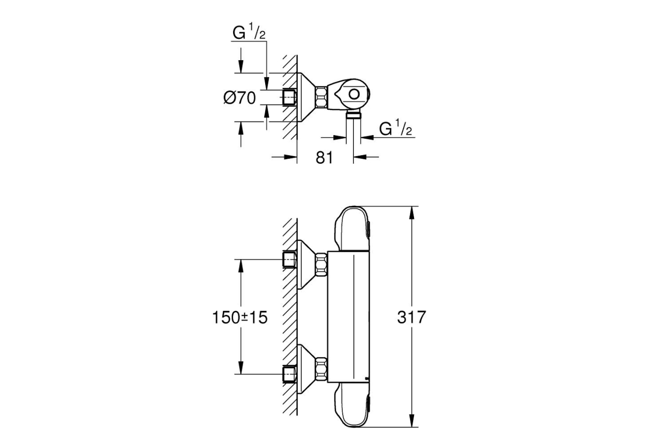 Термостат для душа GROHE Grohtherm 1000, хром (34550000)