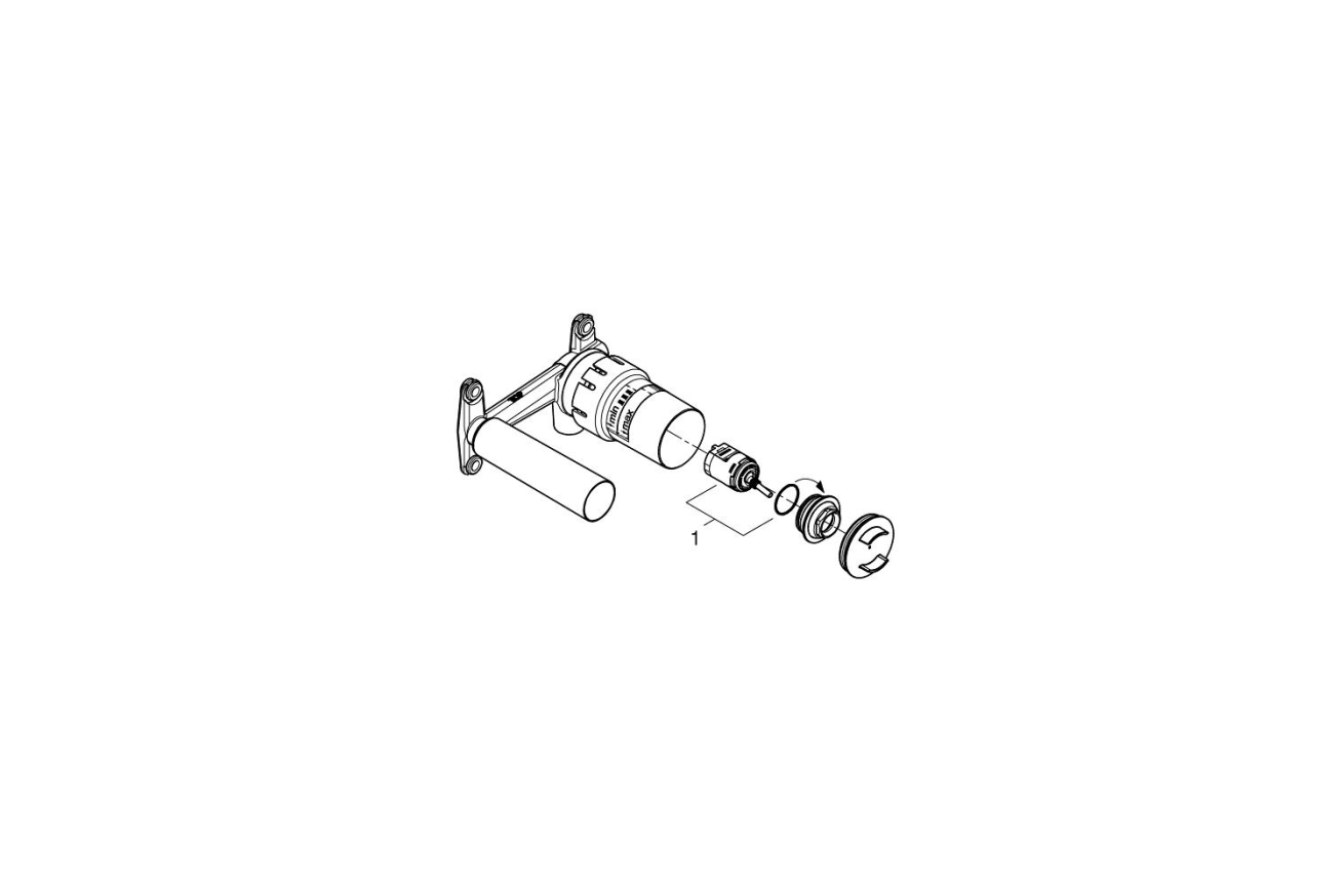 Встраиваемая часть однорычажного смесителя для раковины GROHE Eurodisc Joy на 2 отверстия (23429000)