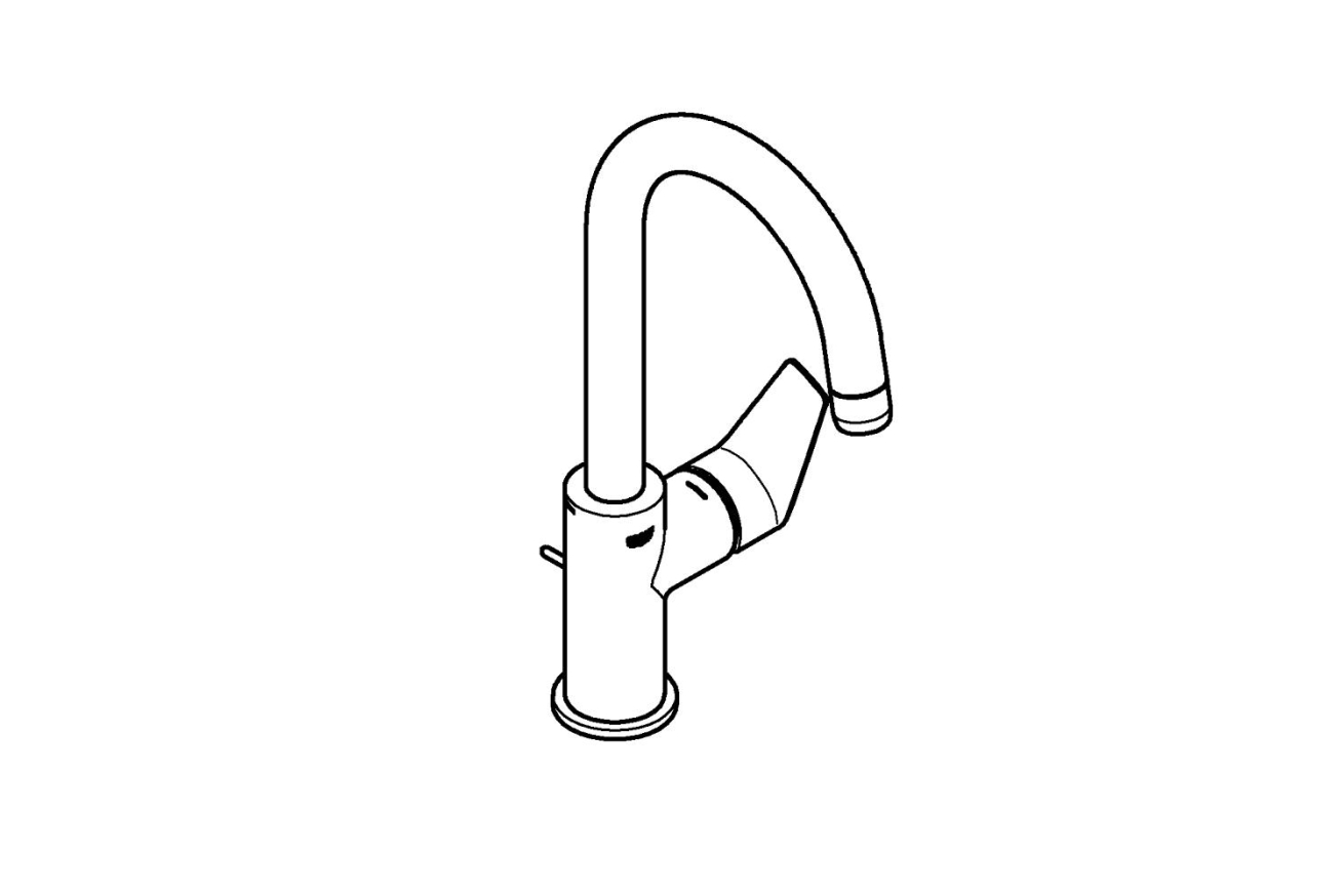 Смеситель для раковины GROHE Start Edge QuickFix с донным клапаном, L-Size, хром (24201001)