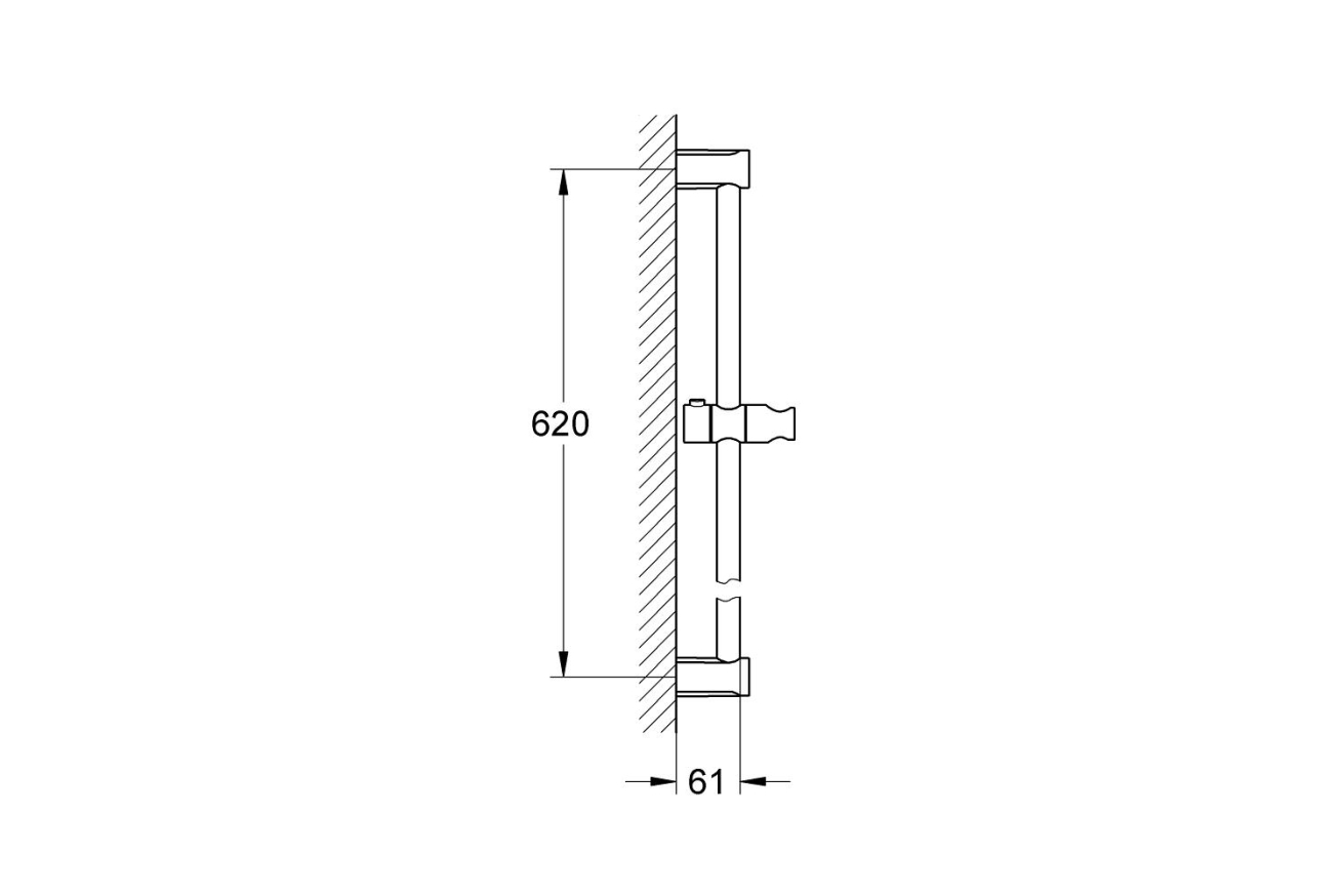 Душевая штанга, GROHE Tempesta Cosmopolitan, 600 мм, хром, (27521000)