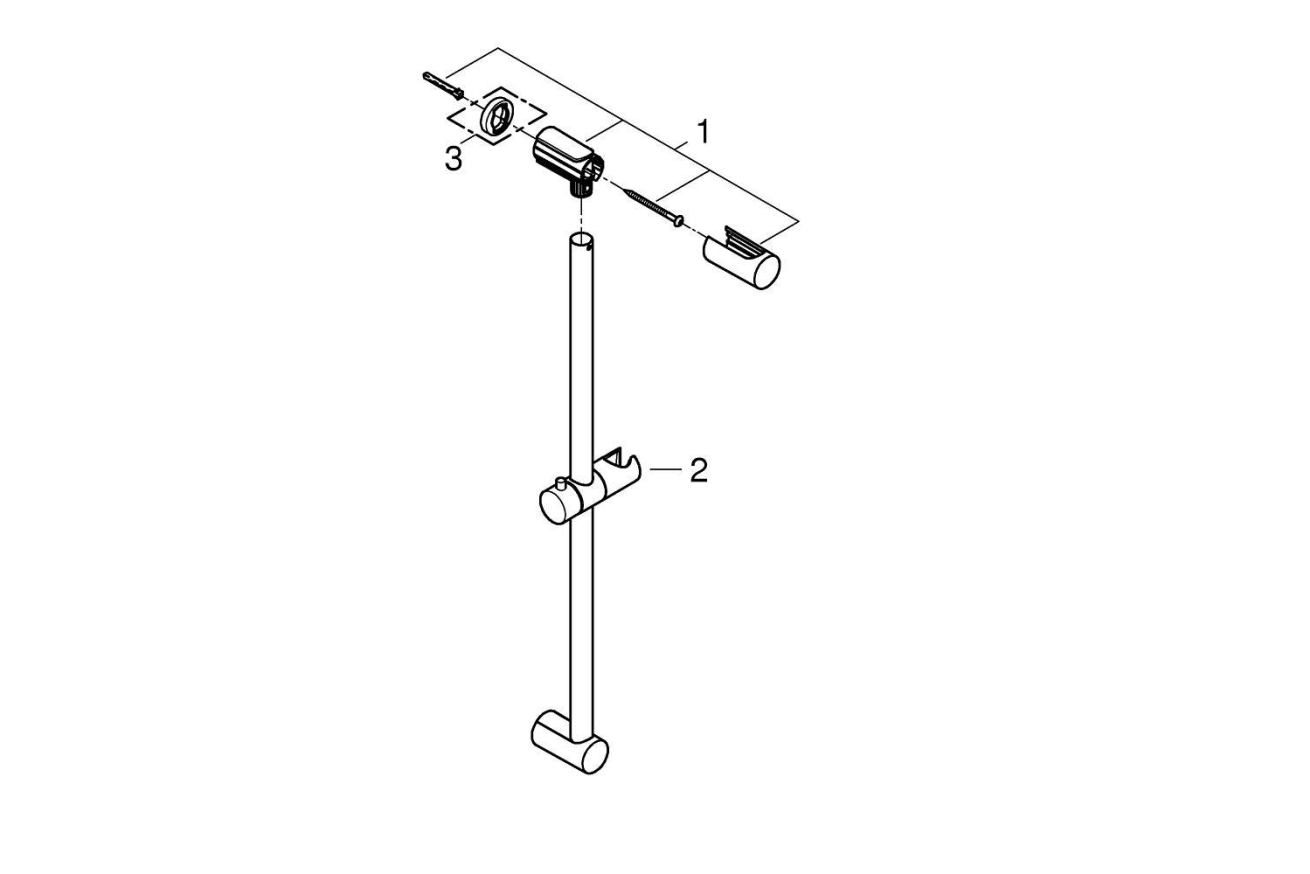 Душевая штанга, GROHE Tempesta Cosmopolitan, 600 мм, хром, (27521000)