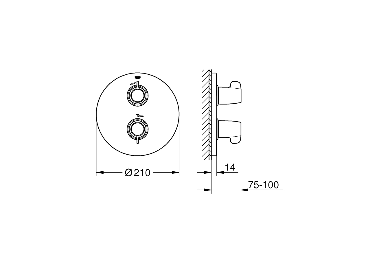 Внешняя часть термостата для душа GROHE Grohtherm Special, хром (29094000)