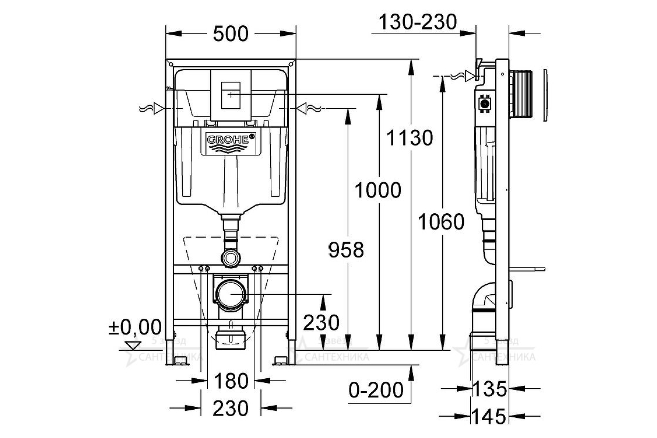 Готовый набор для туалета GROHE Euro Ceramic (NW0021-1)