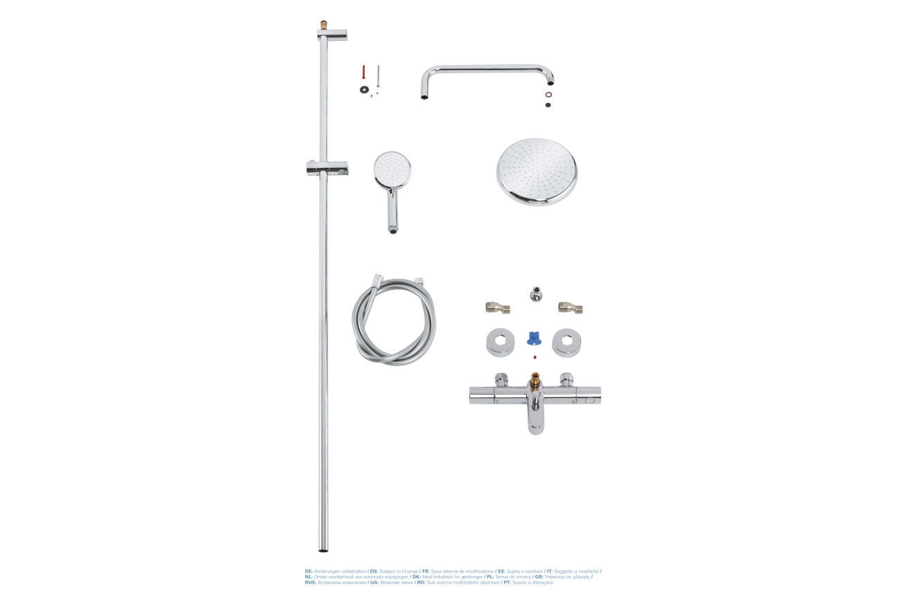 Душевая система GROHE Tempesta Cosmopolitan System 210 с термостатом для ванны, хром (26223001)