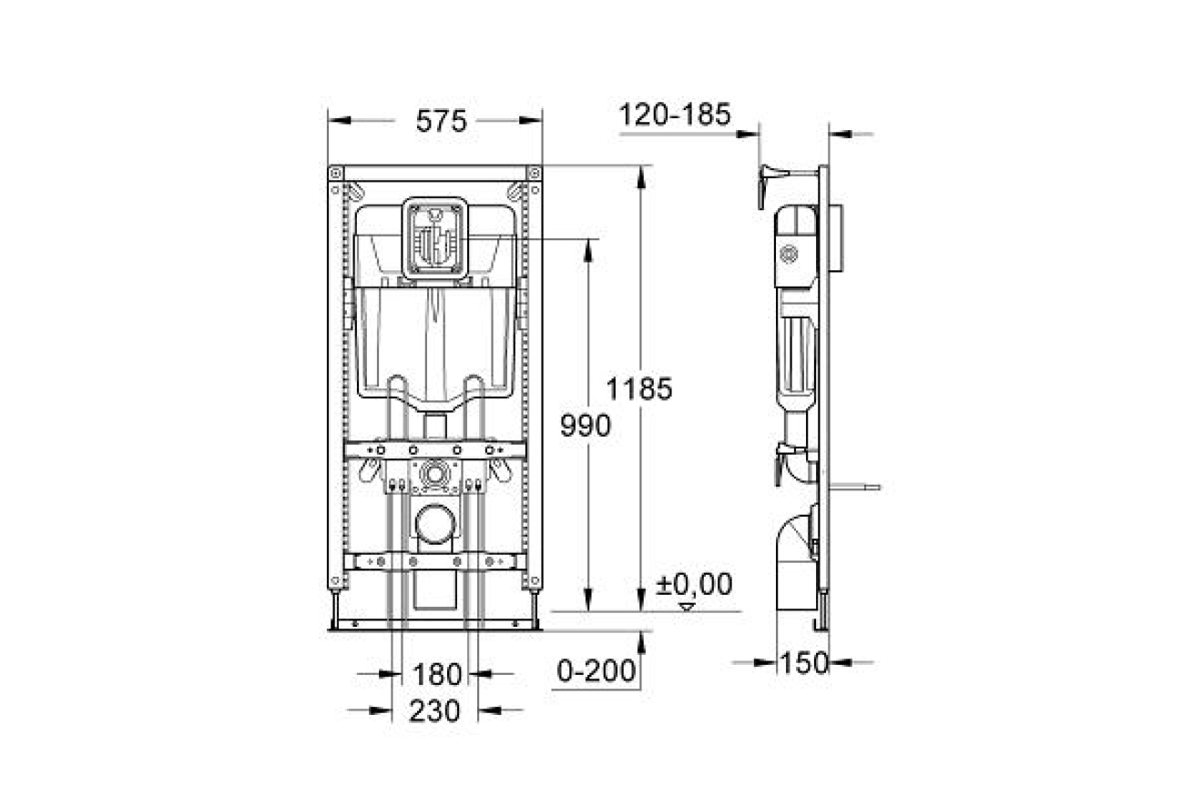 Система инсталляции GROHE Rapid S для подвесного унитаза  (38329000)