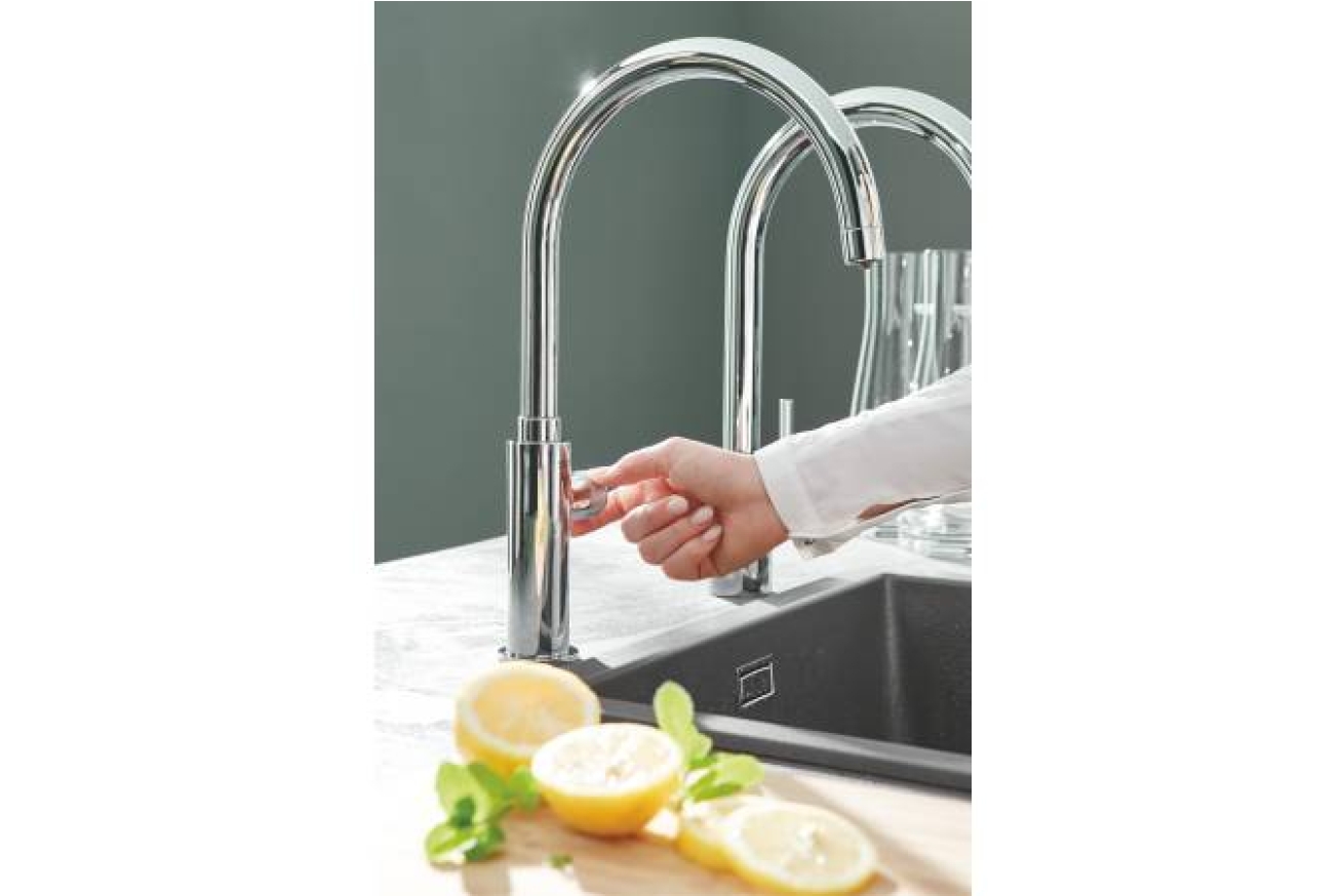 Кран для кухонной мойки GROHE Blue Pure Mono с функцией фильтрации, с фильтром в комплекте, хром (30388000)