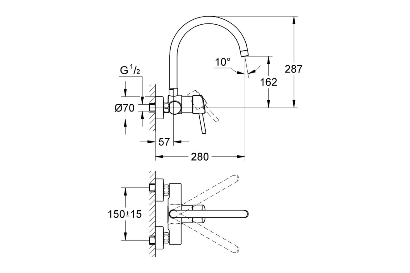 Смеситель для кухни GROHE Concetto, хром (32667001)