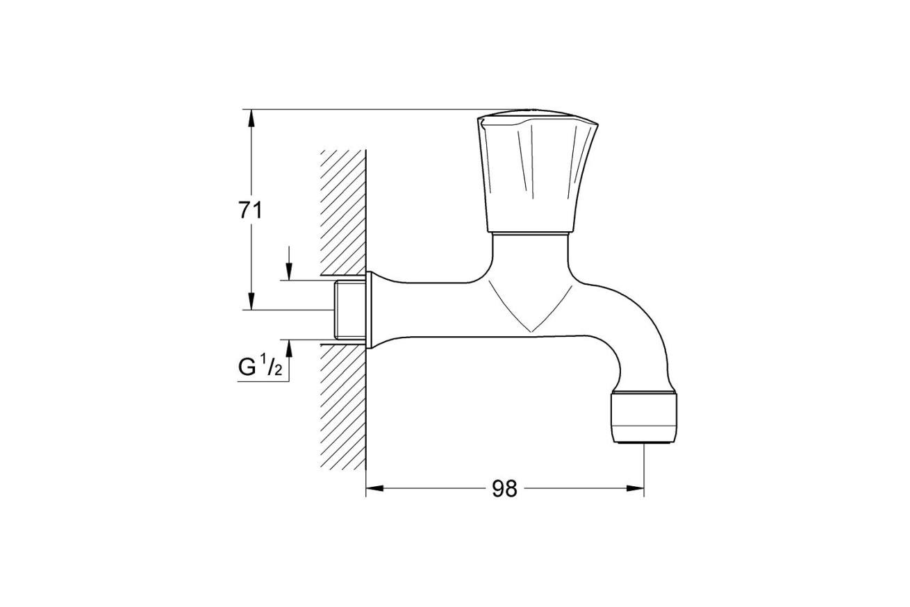 Кран для кухонной мойки GROHE Costa L, без функции смешивания, хром (30098001)