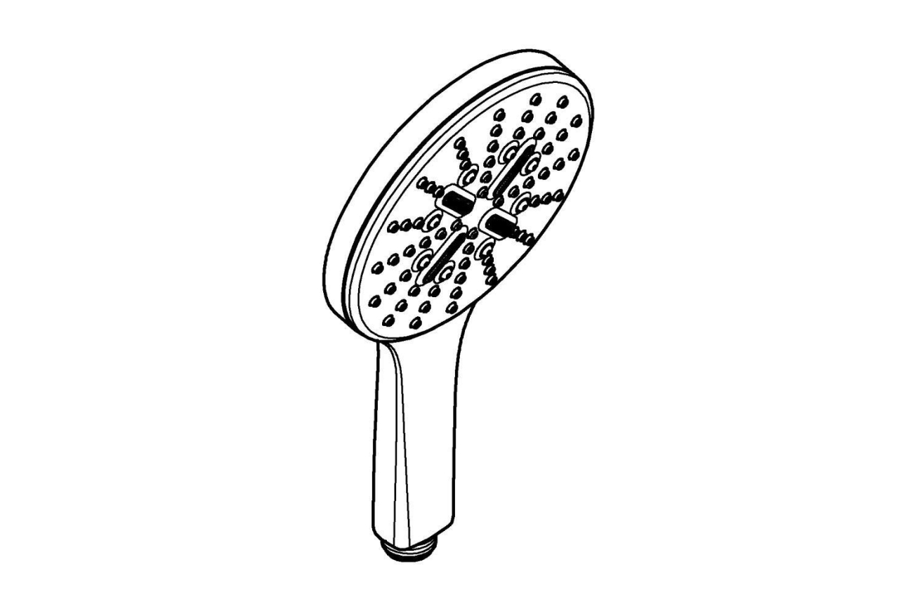 Ручной душ GROHE Ручной душ GROHE Rainshower SmartActive 130, 3 режима, фантомный черный (22127KF0)