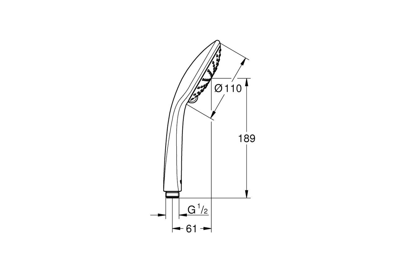 Ручной душ GROHE Vitalio Joy 110 Duo, 2 режима, хром/черный (27317000)