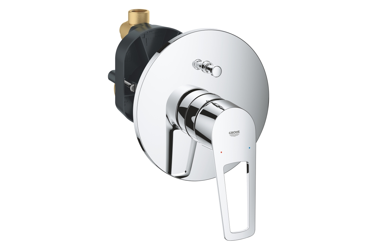 Смеситель для ванны GROHE BauLoop в комплекте с монтажной частью, хром (29081001)