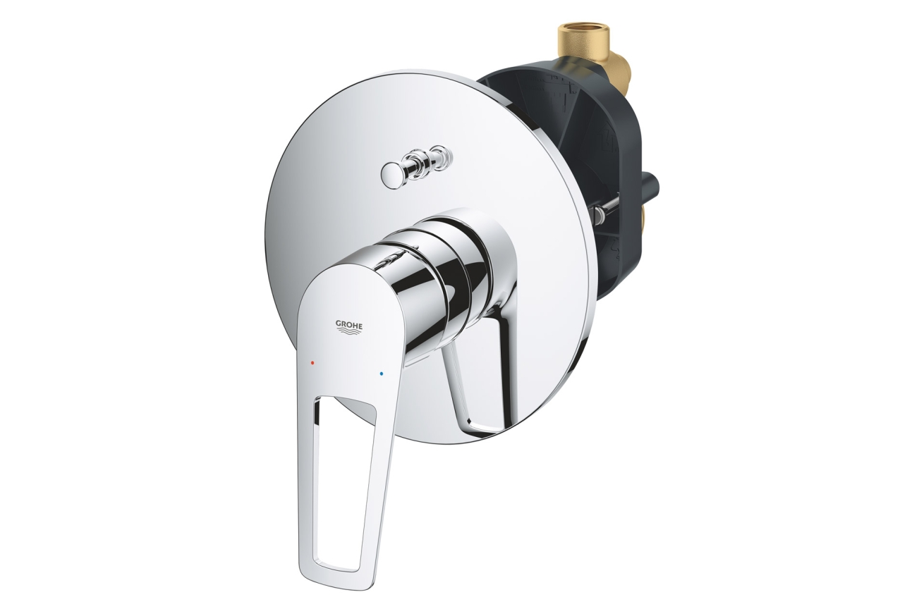 Смеситель для ванны GROHE BauLoop в комплекте с монтажной частью, хром (29081001)
