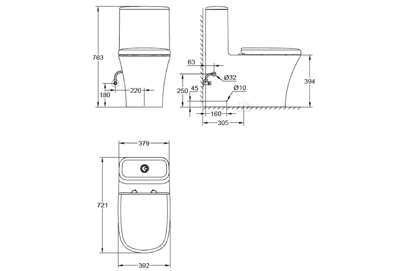 Унитаз-моноблок напольный GROHE Eurostyle, альпин-белый (39310000)