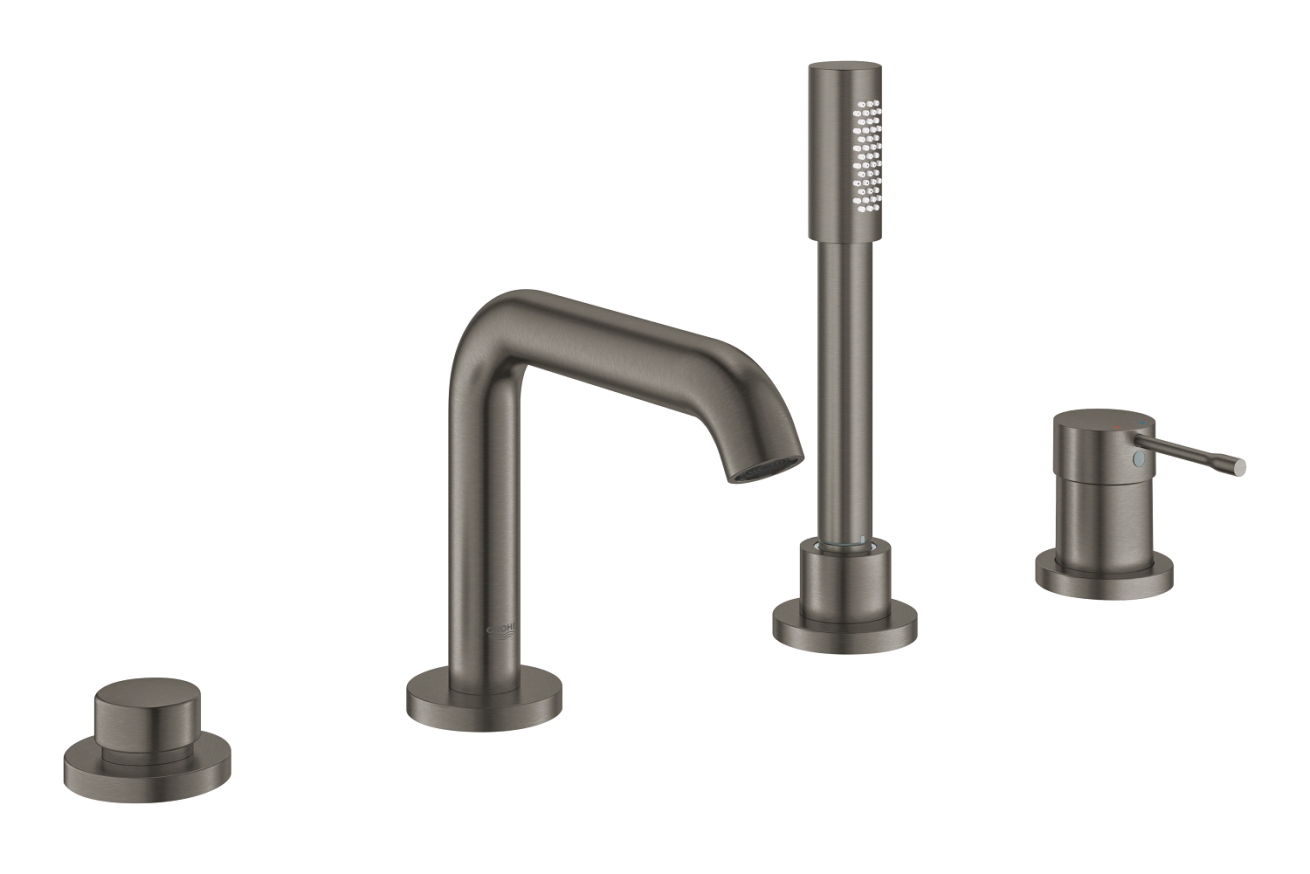 Смеситель для ванны GROHE Essence на 4 отверстия, темный графит матовый (25251AL1)