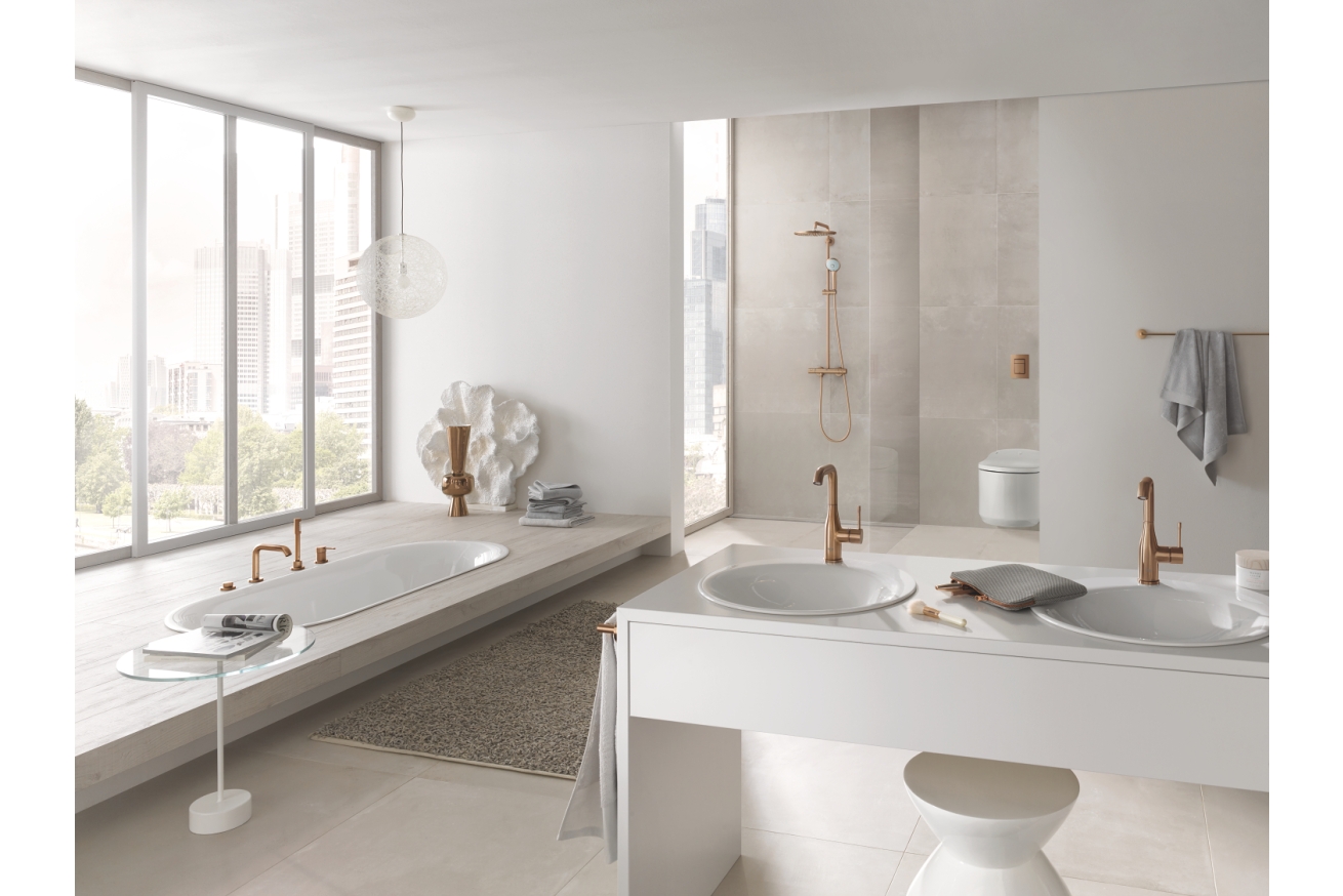 Смеситель для ванны GROHE Essence на 4 отверстия, теплый закат матовый (25251DL1)