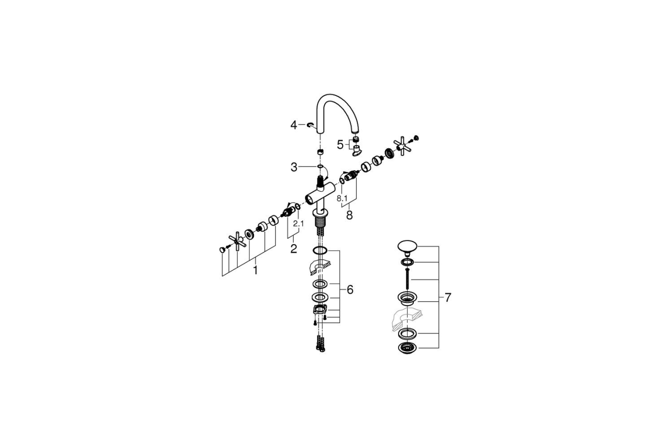Смеситель для раковины GROHE Atrio, хром (21019003)