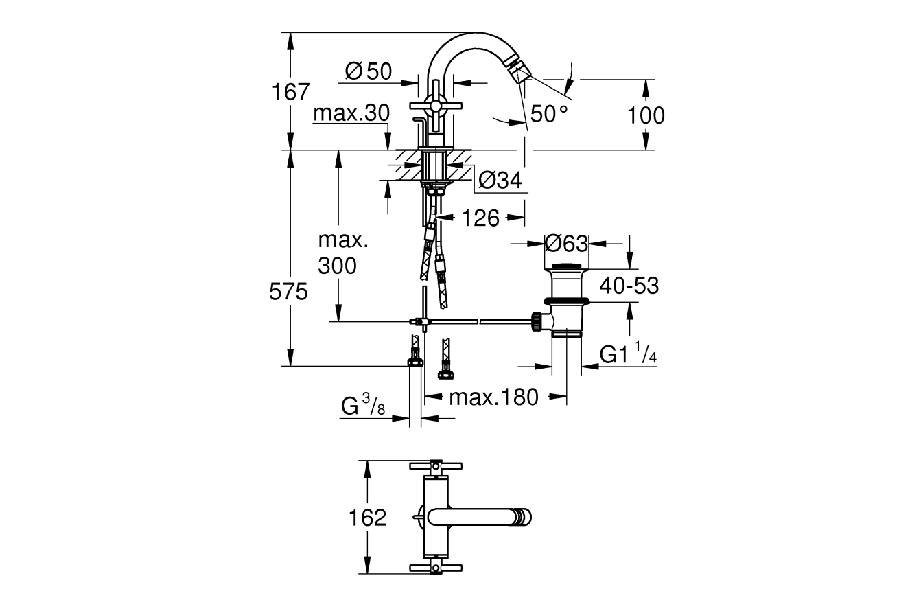 Смеситель для биде GROHE Atrio, M-size хром (24027003)