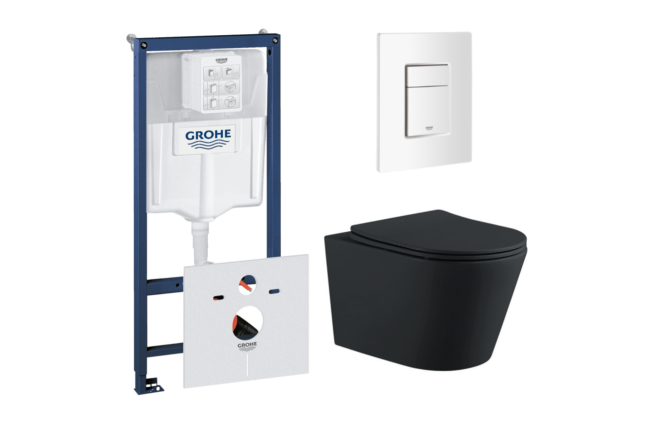 Комплект инсталляции GROHE 38772SH0 с унитазом Aquatek ВЕГА и сиденьем с микролифтом (NW0199)