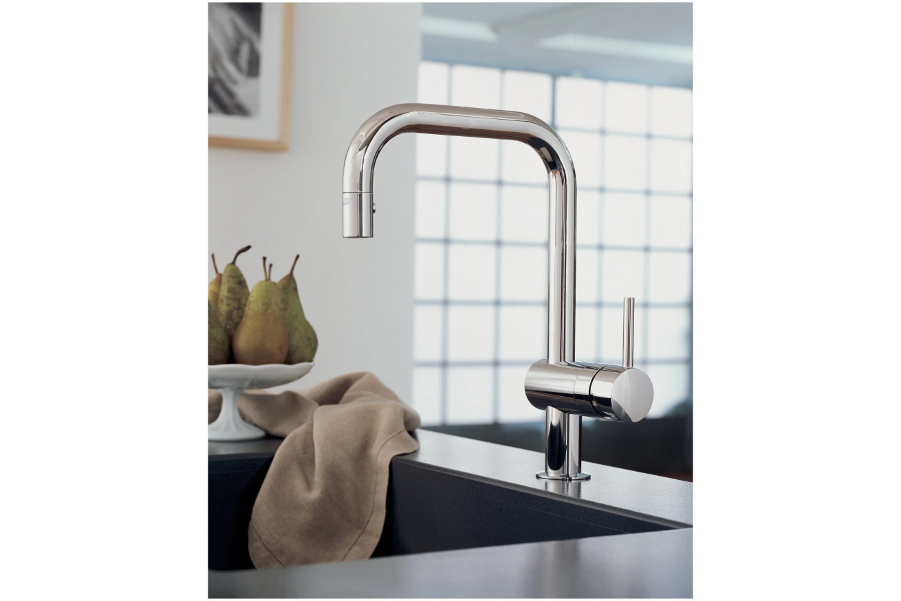 Смеситель для кухни GROHE Minta с вытяжным U-изливом, хром (32067000)