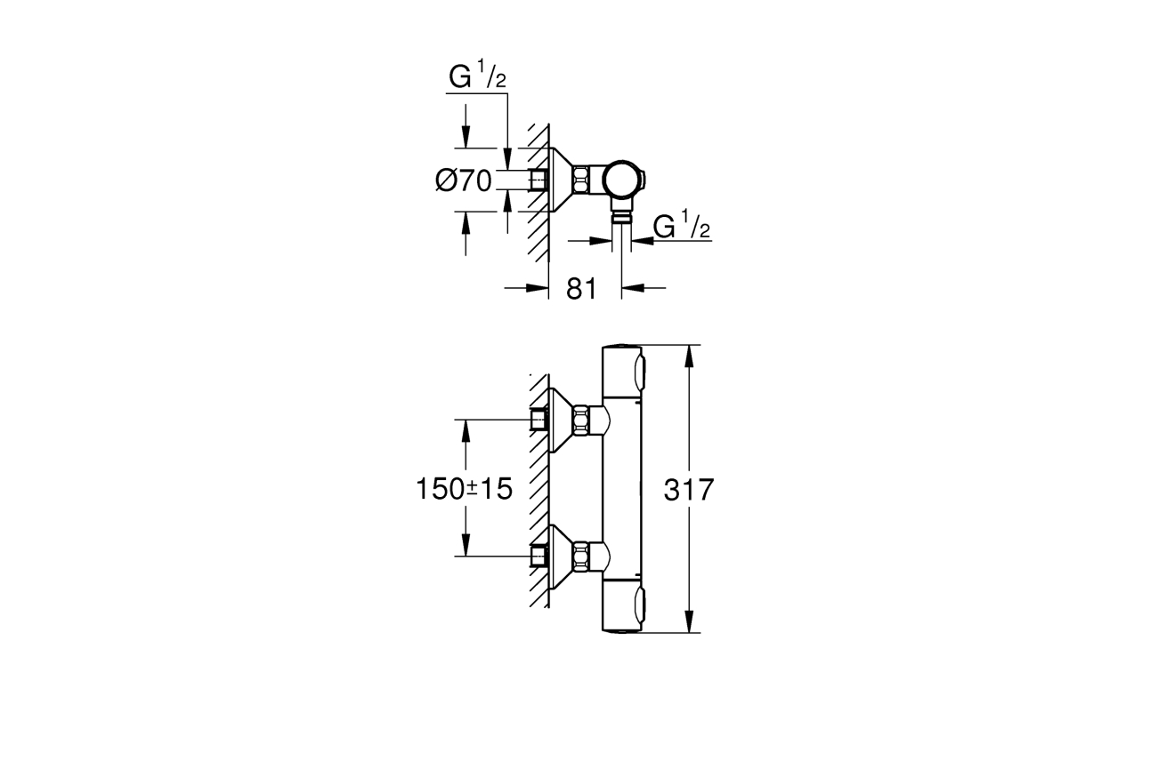 Термостат для душа GROHE Grohtherm 500, хром (34793000)