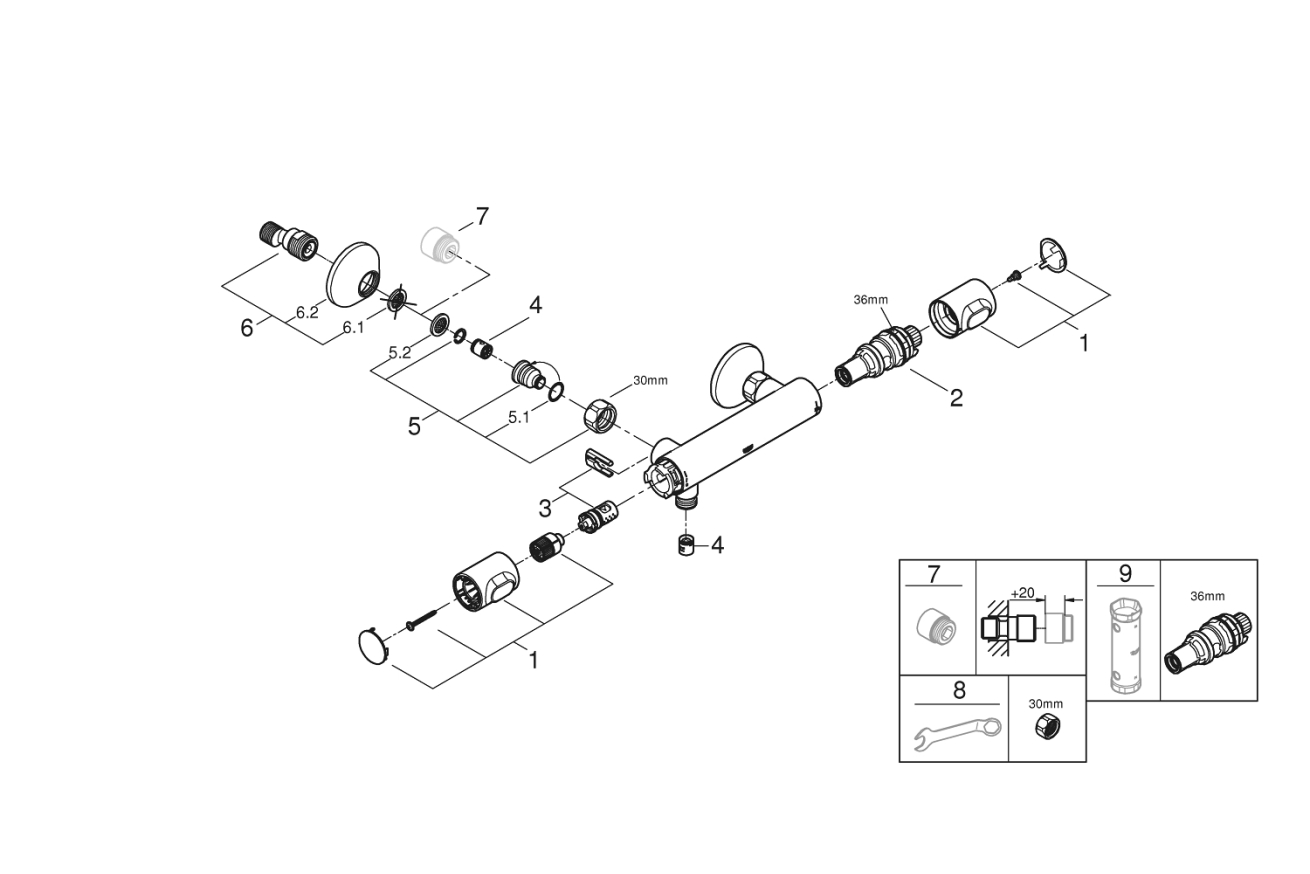Термостат для душа GROHE Grohtherm 500, хром (34793000)