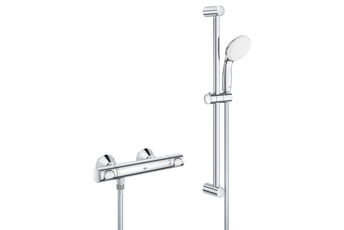 Термостат для душа GROHE Grohtherm 500 с душевым гарнитуром, хром (34796000)