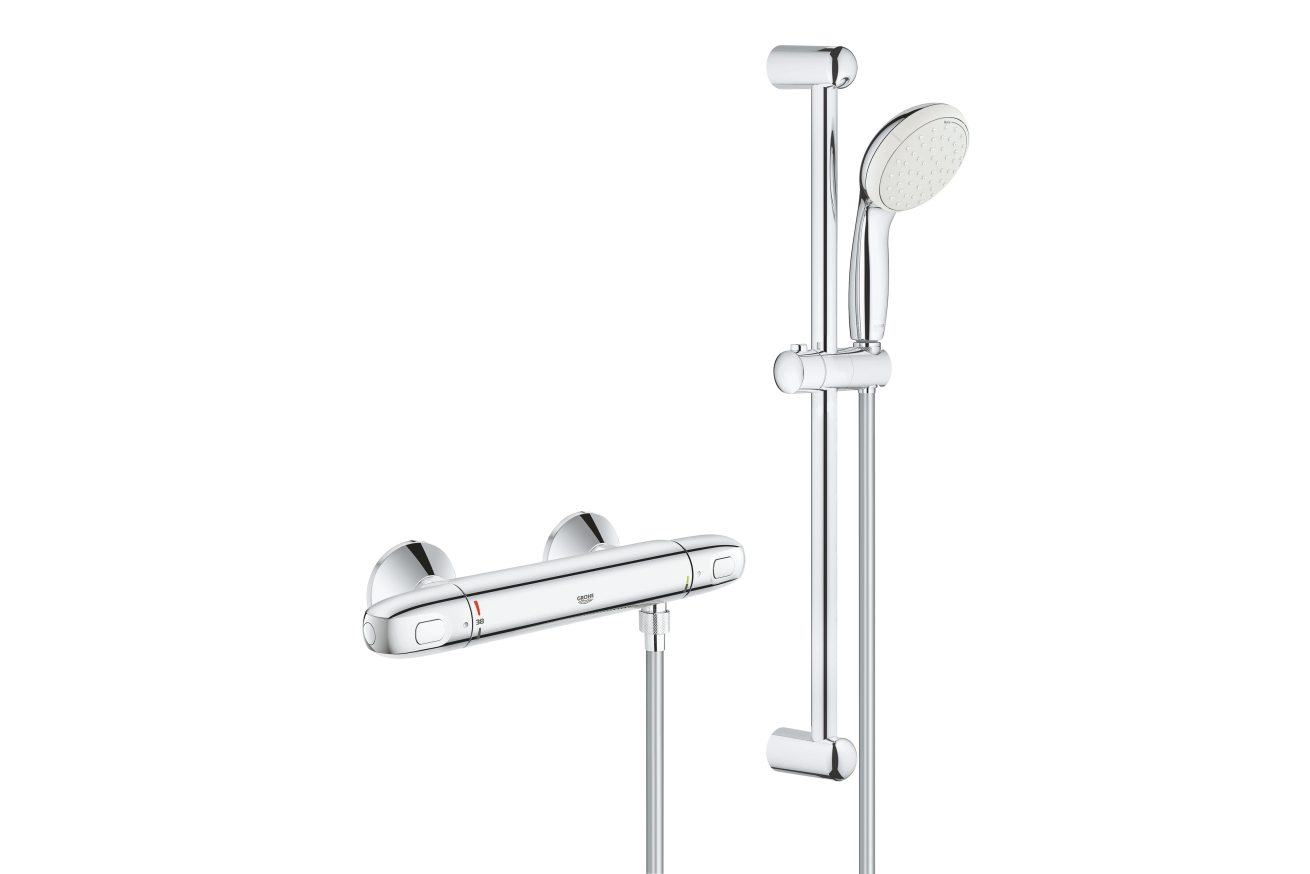 Термостат для душа GROHE Grohtherm 1000 с душевым гарнитуром, хром (34151004)