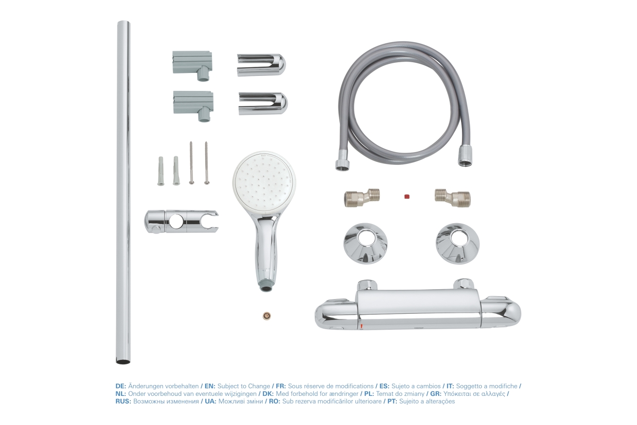 Термостат для душа GROHE Grohtherm 1000 с душевым гарнитуром, хром (34151004)
