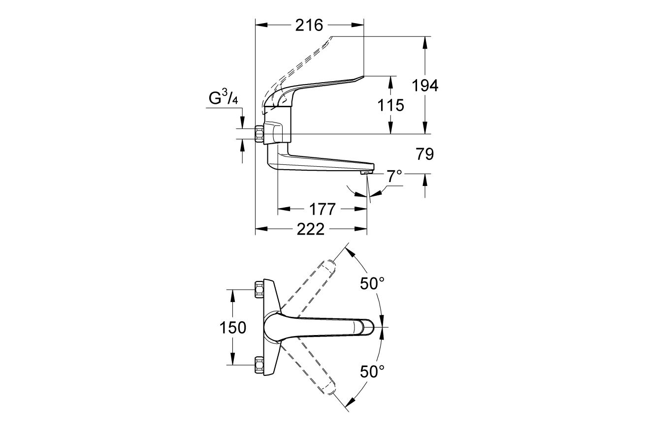 Смеситель для раковины GROHE Euroeco Special, хром (32772000)