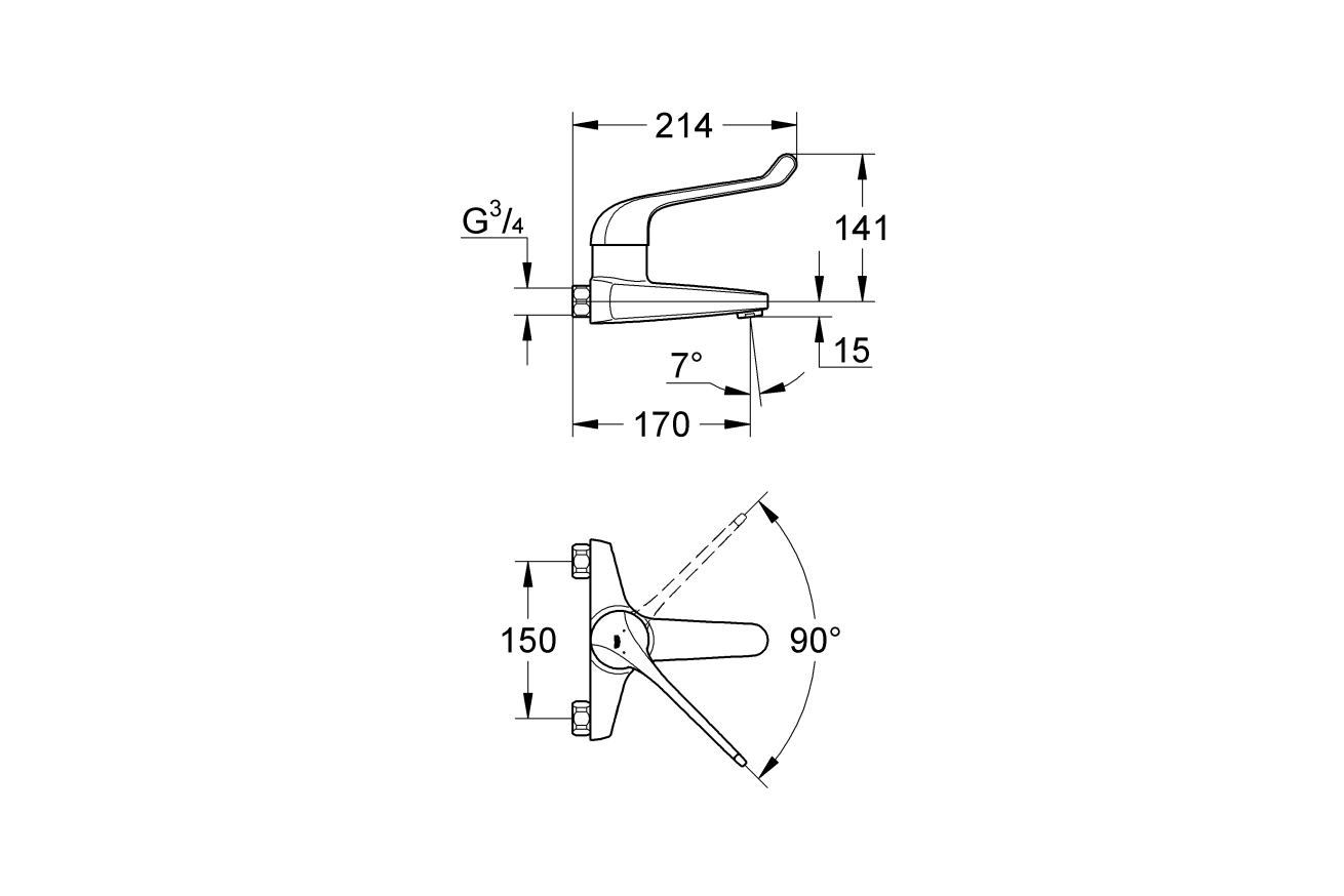 Смеситель для раковины GROHE Euroeco Special, хром (32823000)