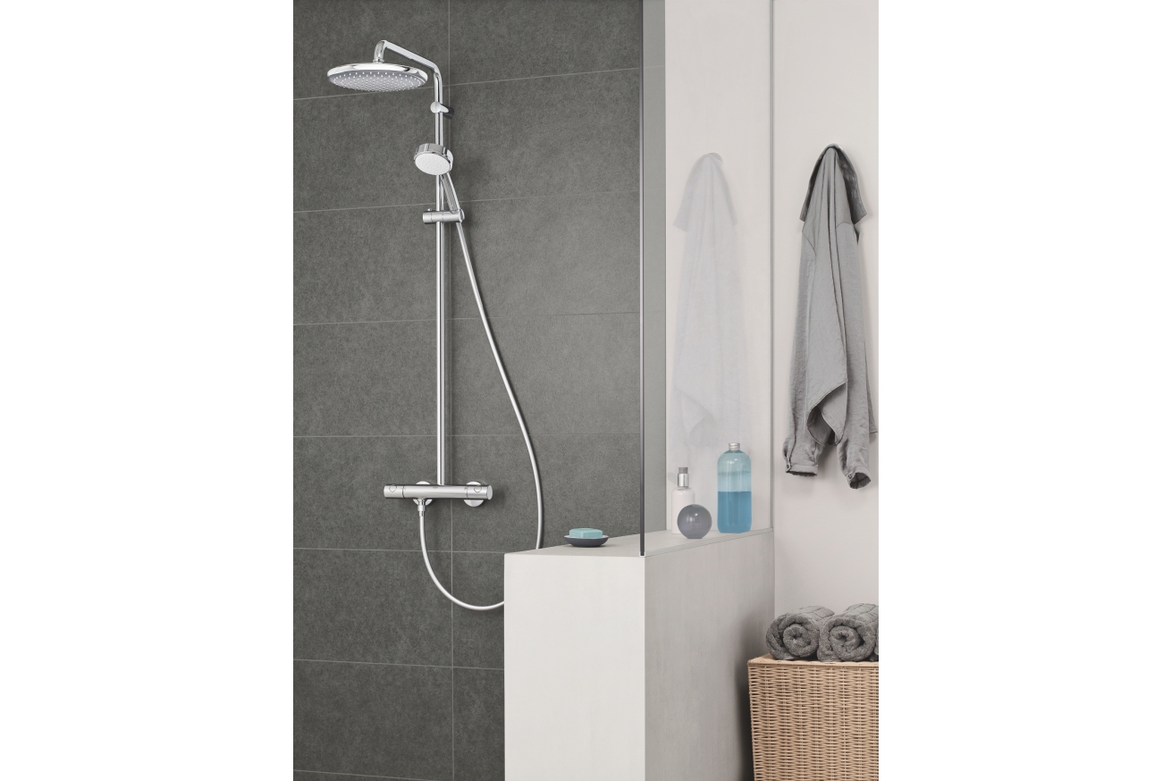 Душевая система GROHE Tempesta Cosmopolitan System 250 с термостатом для душа, хром (26670000)