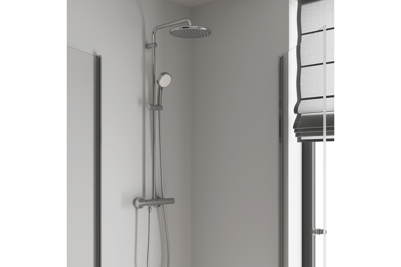Душевая система GROHE Tempesta Cosmopolitan System 250 с термостатом для душа, хром (26670000)