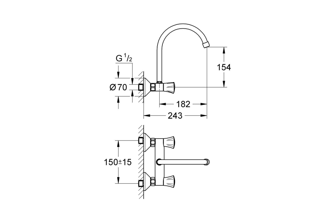 Смеситель для кухни GROHE Costa L, хром (31191001)