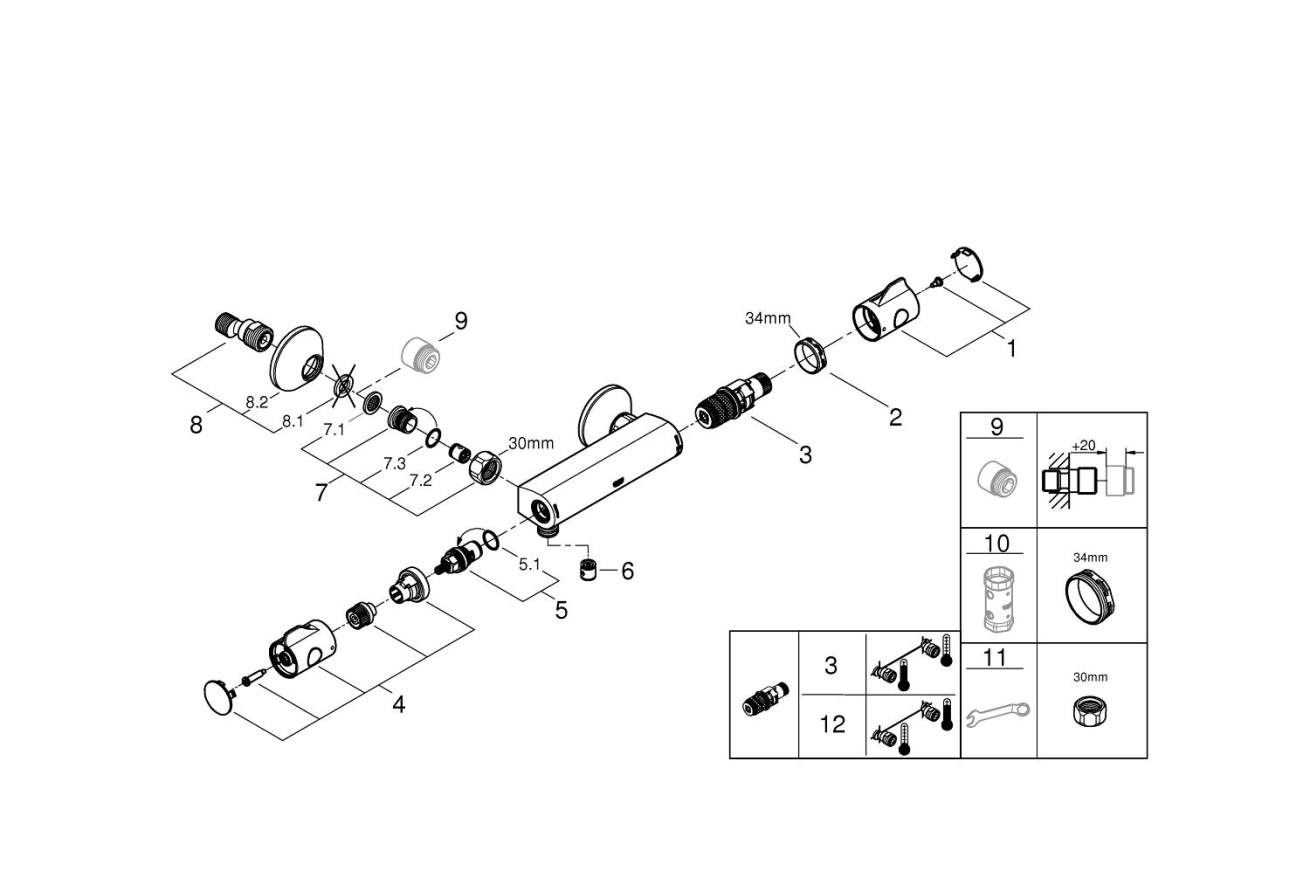 Термостат для душа GROHE Grohtherm 800, хром (34558000)