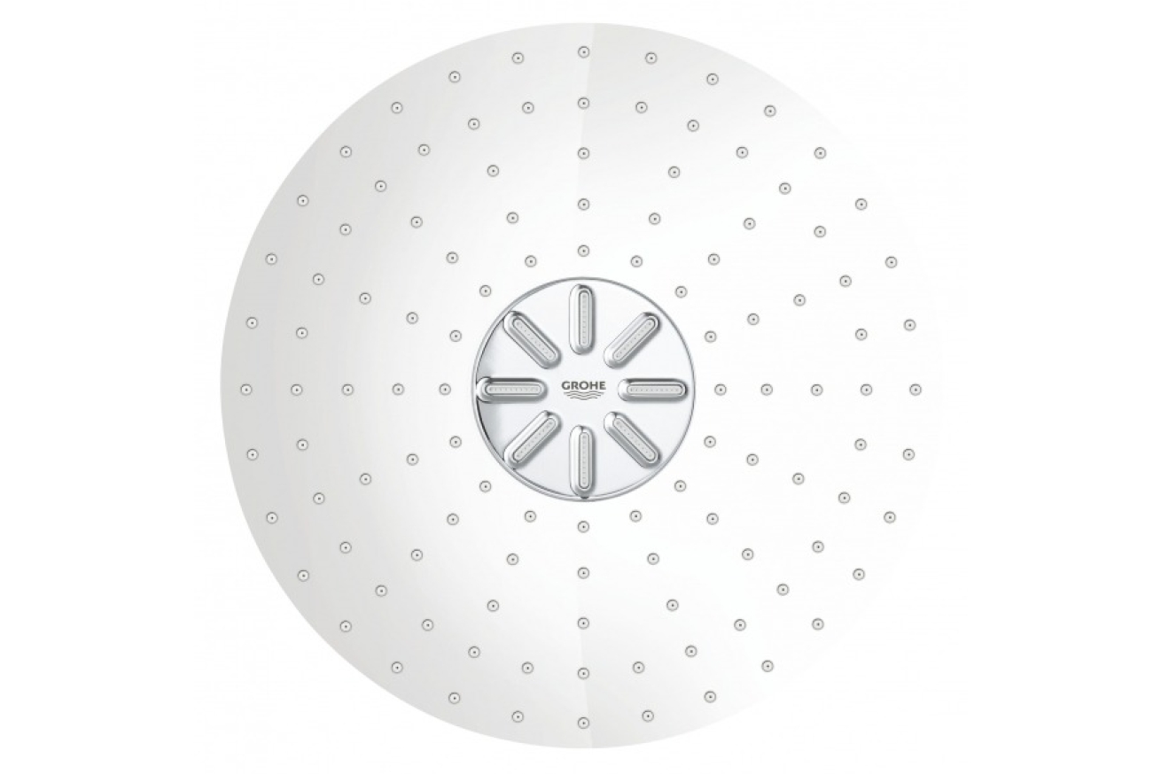 Верхний душ GROHE Rainshower 310 SmartActive с душевым кронштейном, 2 режима, 430 мм, белая луна (26475LS0)