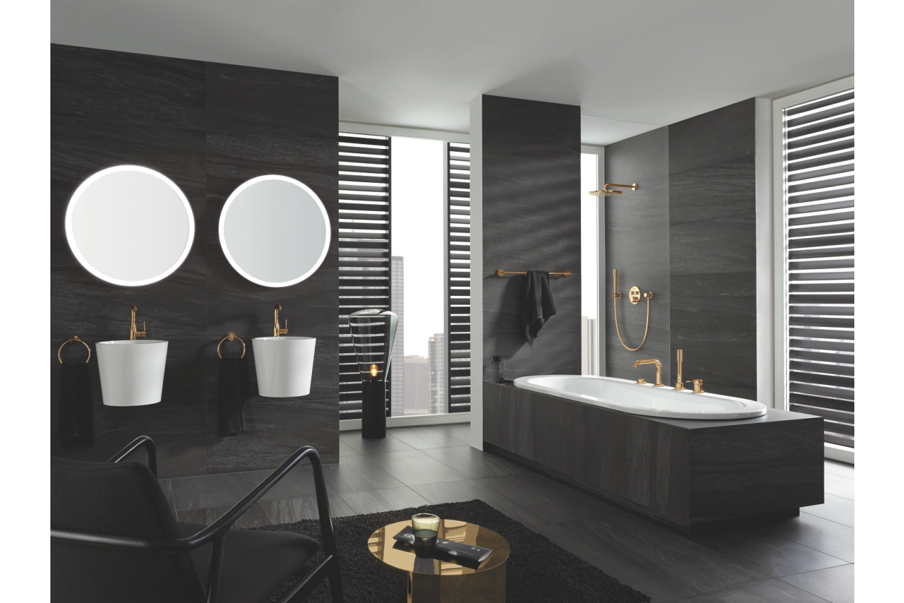 Смеситель для ванны GROHE Essence на 4 отверстия, холодный рассвет глянец (25251GL1)