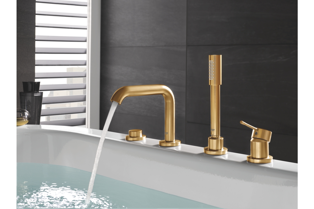 Смеситель для ванны GROHE Essence на 4 отверстия, холодный рассвет глянец (25251GL1)