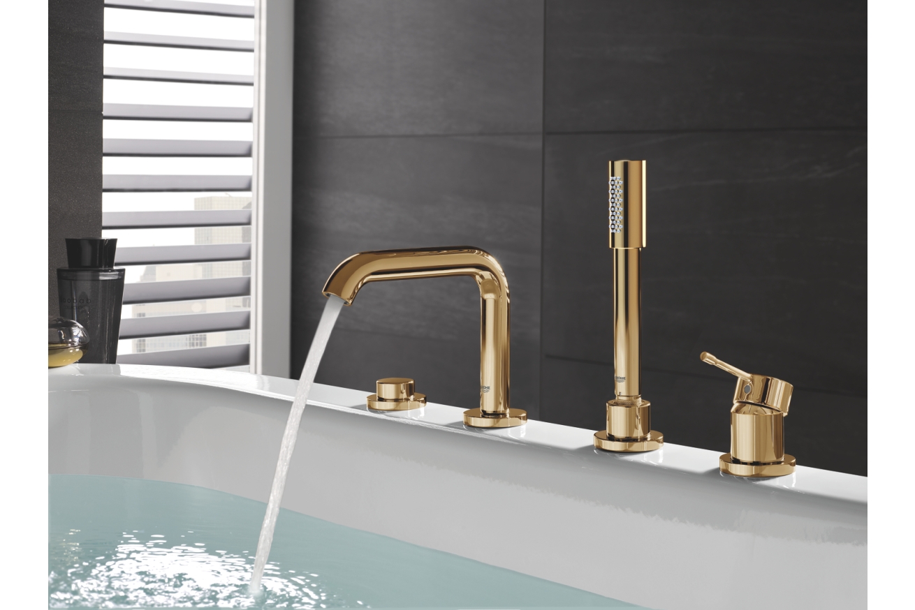 Смеситель для ванны GROHE Essence на 4 отверстия, холодный рассвет глянец (25251GL1)