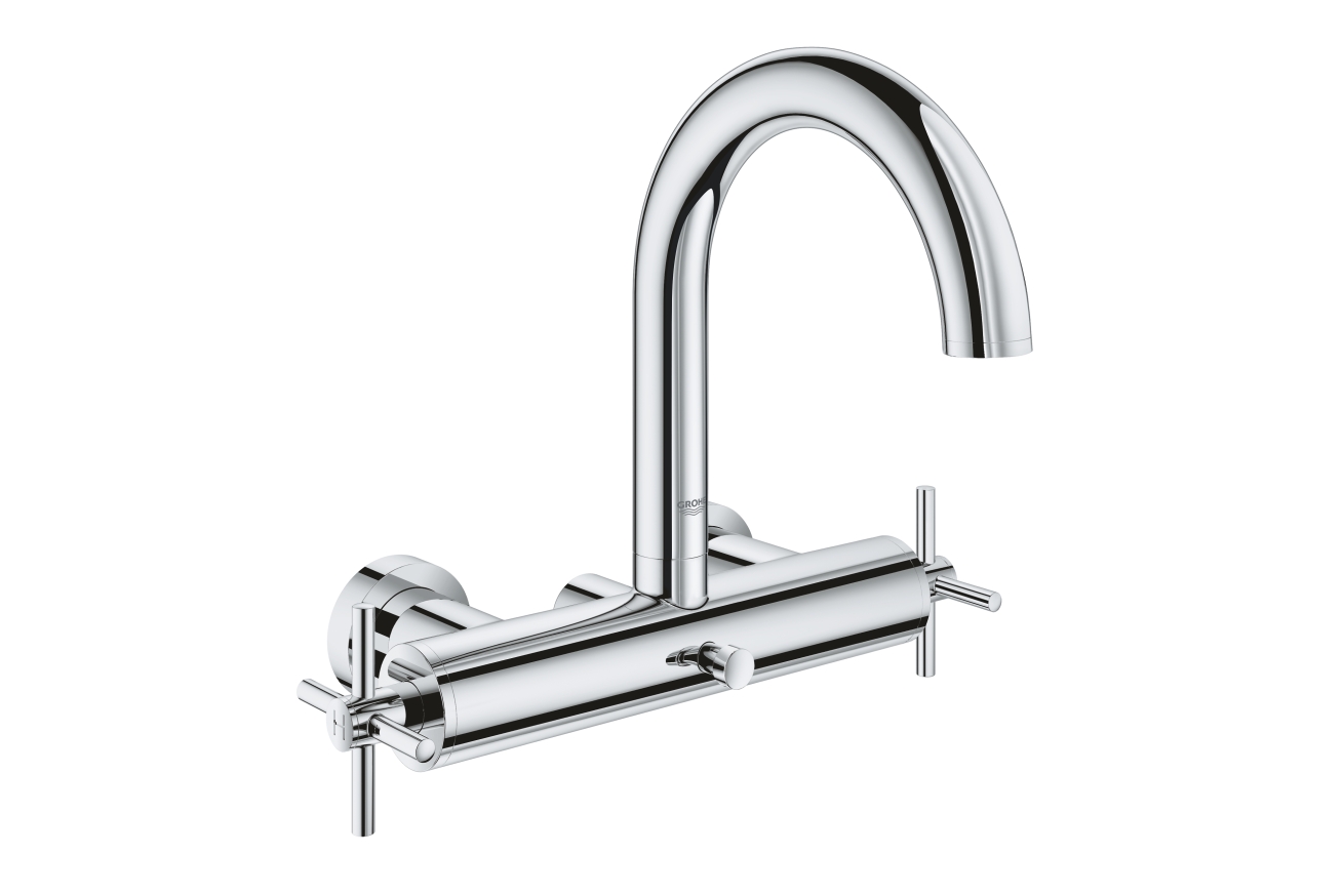 Смеситель для ванны GROHE Atrio двухвентильный, внешнего монтажа, хром (25010003)